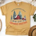 thumbnail image 1 of Farmhouse Christmas T-Shirt | Rustic Red Barn Holiday Graphic Tee, Gold, Size L, 1 of 6