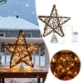 thumbnail image 1 of Farmhouse Christmas Tree Topper, Rattan Star Tree Topper with 50 Warm White LED Lights,Rustic Natural Xmas Tree Decor for Holiday Seasonal Decorations,Indoor Christmas Decor, 1 of 5