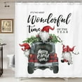 thumbnail image 1 of Farmhouse Christmas Trees Truck Gnome Shower Curtain, Cute Elf Tree Black Red Buffalo Plaids Rustic Truck Shower Curtain for Bathroom, It's The Most Wonderful Time of The Year Shower Curtain 70X70IN, 1 of 6