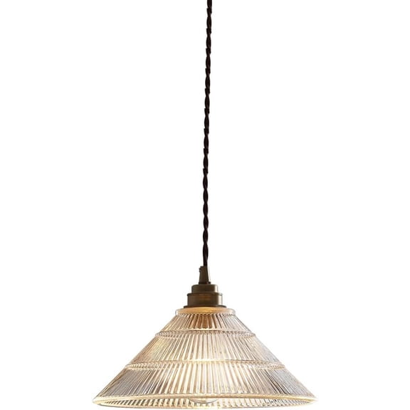 Farmhouse Clear Glass Pendant Lighting for Kitchen Island, Rustic Transparent Glass Pendant Lamp, Retro American Pendant Light, Modern Simple Pendant Light Fixture for Dining Room Over Table