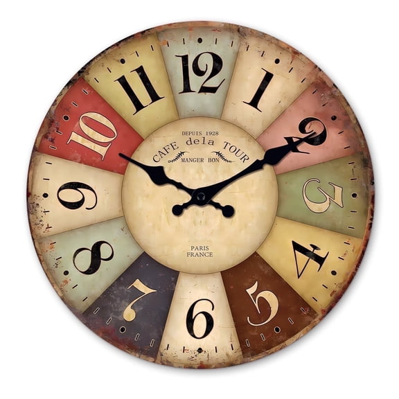 Farmhouse Colourful Clock Wall Decor Living Room 20 Inch