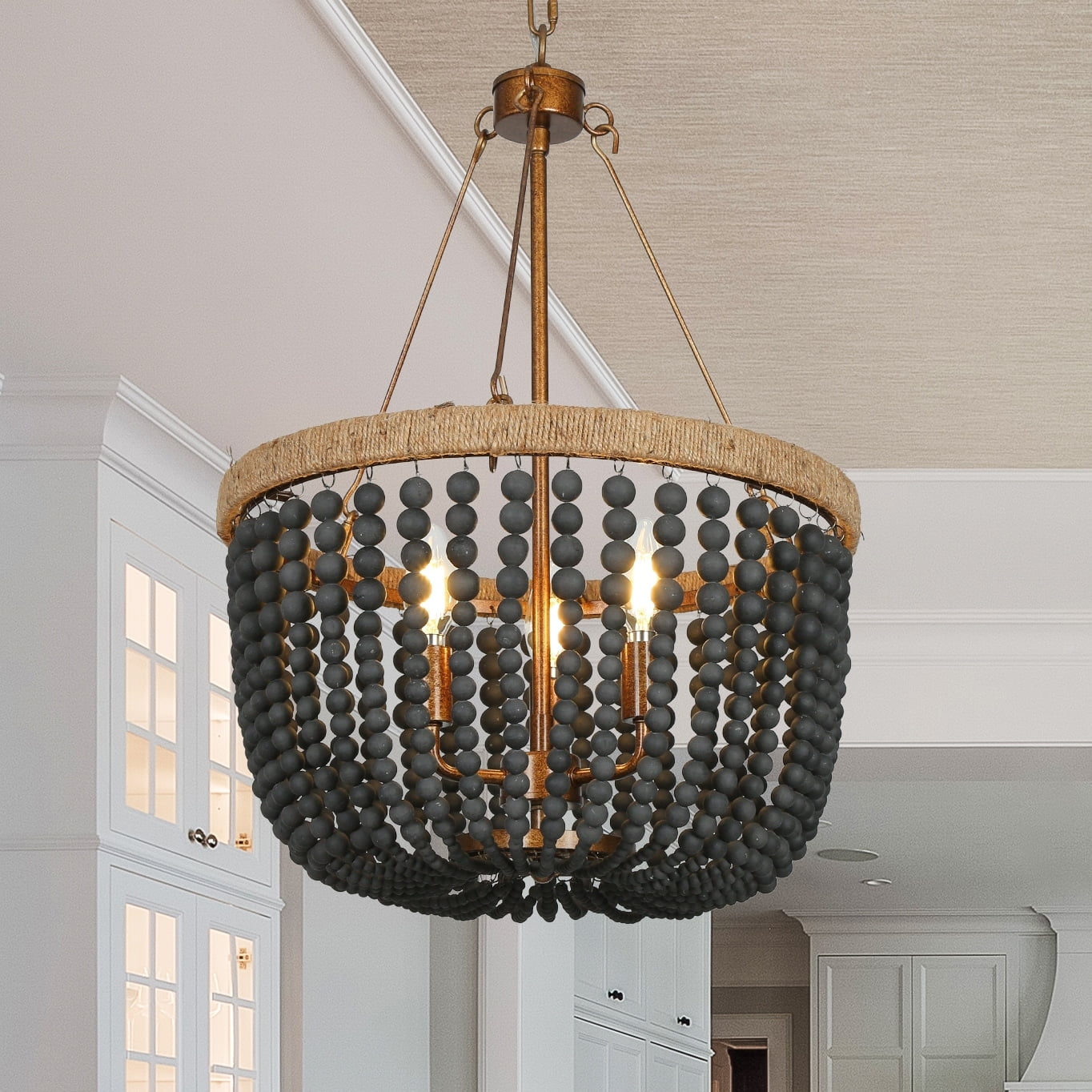 Beaded drum store chandelier