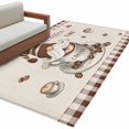 thumbnail image 1 of Farmhouse Coffee Area&nbsp;Rug 2.7x5ft Time Gnome Beans Brown Plaid Country Non-Slip&nbsp;Washable Square&nbsp;Rugs Soft Felt Indoor Floor Mat for Bedroom Kitchen Living Room Bathroom, 1 of 9