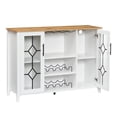 thumbnail image 1 of Farmhouse Coffee Bar Buffet Cabinet with Led Light, Wine Bar Cabinet with Storage, 1 of 7