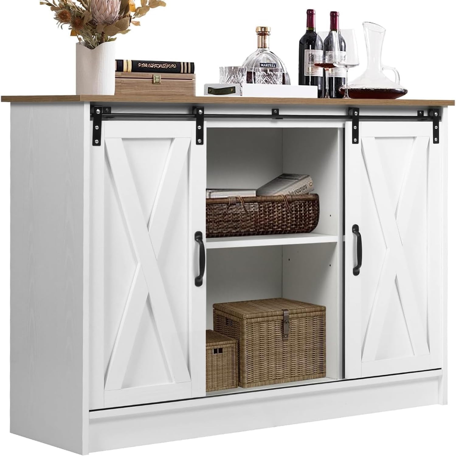 Farmhouse Coffee Bar 42’’ Kitchen Buffet Sideboard