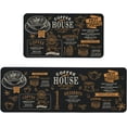thumbnail image 1 of Farmhouse Coffee Kitchen Rugs Set of 2 Non Slip Vintage Coffee Kitchen Mats Home Decor Low-Profile Washable Floor Mat 17x47 Inch and 17x29 Inch, 1 of 6