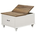 thumbnail image 1 of Farmhouse Coffee Table with Lift Top & Drawer, White Center Table with Large Hidden Storage, 1 of 5