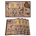 thumbnail image 1 of Farmhouse Coffee Time Placemats Set of 6, Vintage Gnomes Desserts Brown Wood Placemats for Dining Table, Place Mats for Kitchen Tabletop, Waterproof Wipeable Dining Table Mats Set, 1 of 9