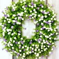 thumbnail image 1 of Farmhouse Colorful Cottage Wreath Spring Decoration, Durable and Stable Beautiful Artificial Wreath, Eucalyptus Wreath for Front Door, All Season Hanging Ornament Festival Home Decor (D), 1 of 13