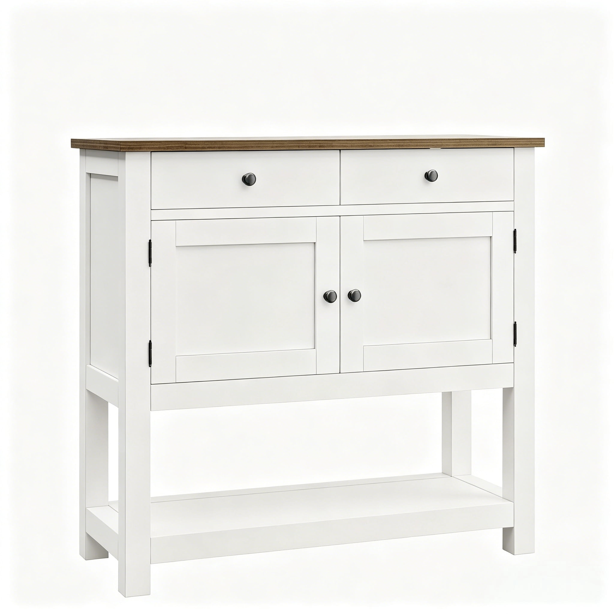 Farmhouse Console Table with 2-Door Cabinet & 2 Drawers, Coffee Bar ...