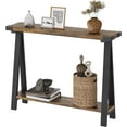 thumbnail image 1 of Farmhouse Console Table, 43.3" Entryway Table with Storage, 2 Tier Sofa Table with Metal Frame and MDF, Behind Couch Table for Living Room, Hallway, Entryway, 1 of 8