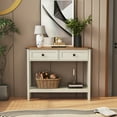 thumbnail image 1 of Farmhouse Console Table, Storage Console Table with 2 Drawers & Bottom Shelf for Entryway, Living Room, Hallway, 1 of 12