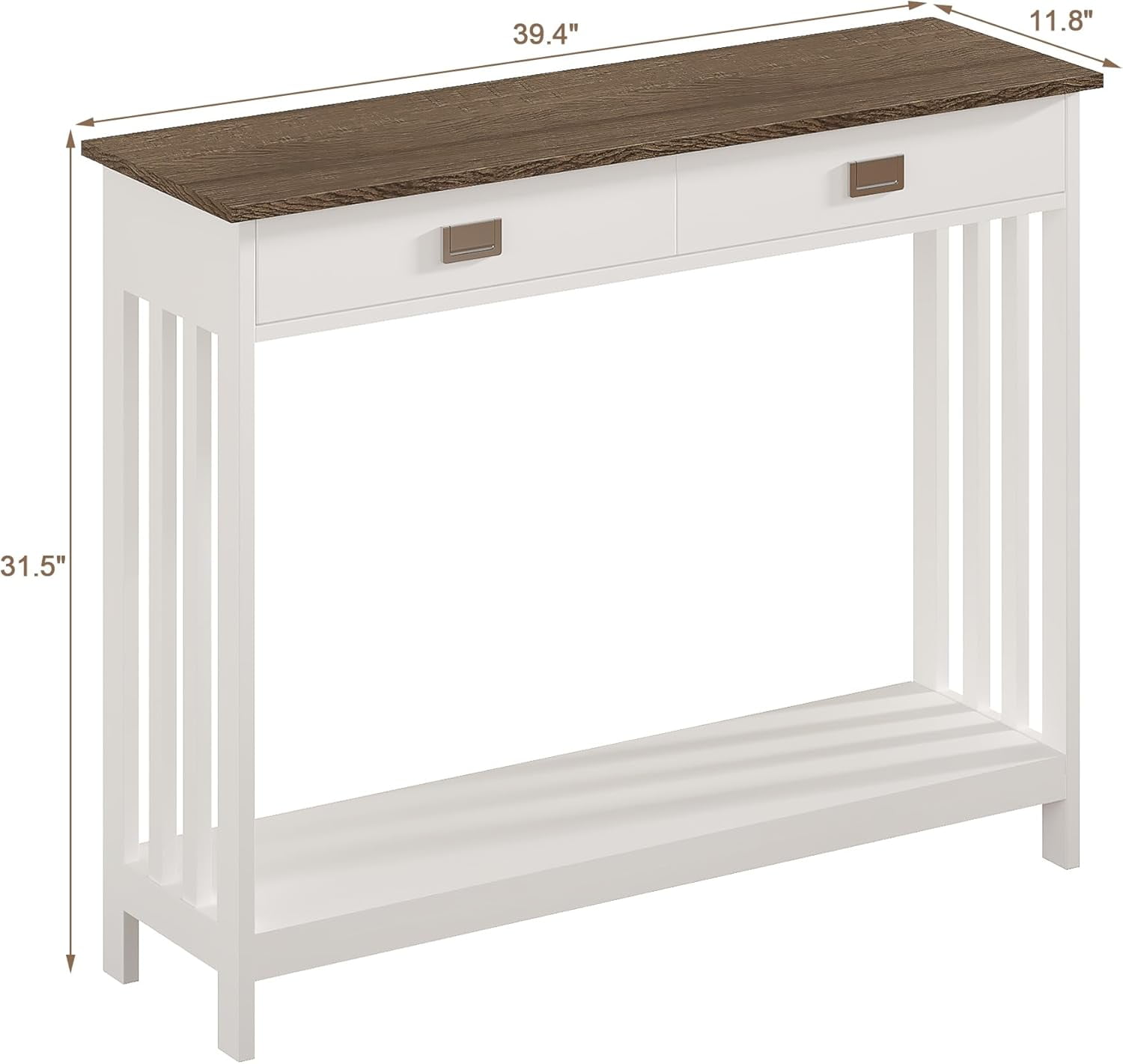 Farmhouse Console Table with Drawer, Mission Narrow Entryway Sofa Table ...
