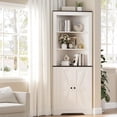 thumbnail image 1 of Farmhouse Corner Storage Cabinet with Door, Adjustable Shelf, Narrow Floor Organizer for Bathroom, Pantry, Living Room, Kitchen, 1 of 9