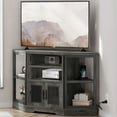 Farmhouse Corner TV Stand for 55 Inch Entertainment Center with Power