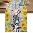thumbnail image 1 of Farmhouse Cotton Linen Table Runner for Dining Kitchen, Watercolor Sunflowers Animals Printed Wood Grain Wedding Outdoor Party Tablerunners, Dresser Scarf Coffee Tablecloth Runners 13x108 Inches, 1 of 9