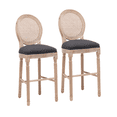 thumbnail image 1 of Farmhouse Counter Height Upholstered Antique Painting Linen Barstools, Retro Dining Chairs with Solid Wood Frame and Legs, Armless Kitchen Chairs with Round Back, Parson Chairs(Dark Grey,Set of 2), 1 of 11