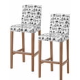 thumbnail image 1 of Farmhouse Country Bar Stool Covers Set of 2, Black Vintage Trees Rustic French Garden Stretch Bar Chair Covers with Backs, Removable Pub Counter Height Chair Cover for Kitchen Dining Room Cafe, 1 of 7
