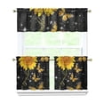 thumbnail image 1 of Farmhouse Country Curtains 24 Inch - 3 Panel Bohemian Floral Set with Vintage Rustic Design, Kitchen Window Drapes, 1 of 6