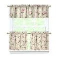 thumbnail image 1 of Farmhouse Country Curtains 24 Inch - 3 Panel Bohemian Floral Set with Vintage Rustic Design, Kitchen Window Drapes, 1 of 6
