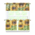 thumbnail image 1 of Farmhouse Country Curtains 24 Inch - 3 Panel Bohemian Floral Set with Vintage Rustic Design, Rod Pocket, 1 of 6