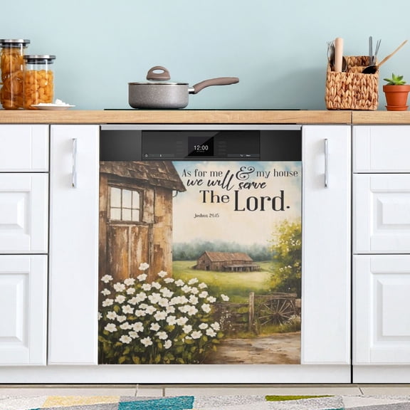 Farmhouse Country Dishwasher Magnet Cover Reuseable Refrigerator Magnet Cover Decal Fridge Microwave Stickers Hoilday Party Decor 23 x 26 Inch