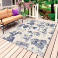thumbnail image 1 of Farmhouse Country Outdoor Rug 3x5 Ft, Non Slip Washable Area Rug, Vintage Blue French Garden Horse Swan Patio Rugs Carpet Runner, Large Floor Mat for Indoor/Outdoor Deck Porch Camping, 1 of 8
