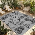 thumbnail image 1 of Farmhouse Country Outdoor Rug for Patio/Deck/Porch, Non-Slip Large Area Rug 3 x 5 Ft, Vintage French Garden Horse Swan Indoor Outdoor Rugs Washable Area Rugs, Reversible Camping Rug Carpet Runner, 1 of 8