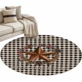 thumbnail image 1 of Farmhouse Country Round Area&nbsp;Rug 4ft Star Bless This Home Black Buffalo Plaid Non-Slip&nbsp;Washable Circle Rugs Soft Felt Indoor Floor Mat for Bedroom Kitchen Living Room Bathroom, 1 of 9