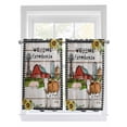 thumbnail image 1 of Farmhouse Cow 2 Panel Kitchen Curtains for Windows, Country Sunflowers Pig Cabin Barn Wooden Bathroom Privacy Curtain, Home Décor Window Treatment for Bedroom/Living Room 55"x45", 1 of 6