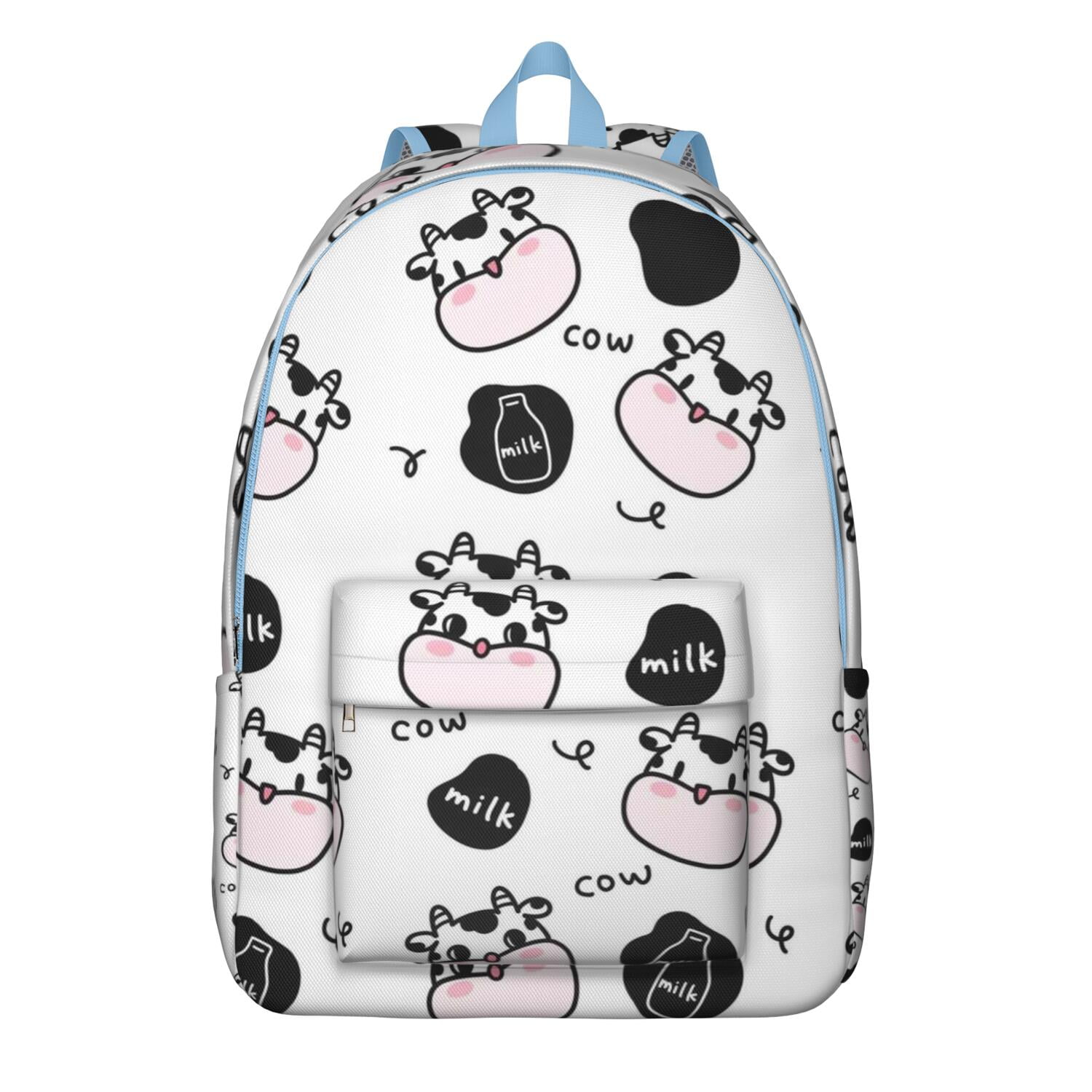 Farmhouse Cow Backpack for Teens, Durable and Lightweight Laptop Bag with Bull, Buffalo, and Black & White Cow Print Design