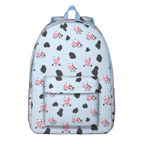 Farmhouse Cow Backpack for Teens, Durable and Lightweight Laptop Bag with Bull, Buffalo, and Black & White Cow Print Design