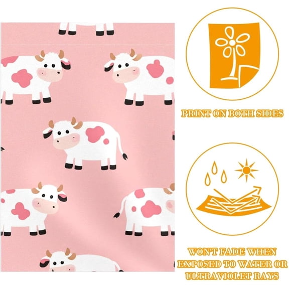 Farmhouse Cow Garden Flag 12x18 Inch Double Sided for Outside Yard Porch Lawn Seasonal Autumn Winter Holiday Decoration