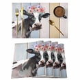 thumbnail image 1 of Farmhouse Cow Placemats Set of 4, Spring Floral Farm Animal Wooden Placemats for Dining Table, Place Mats for Kitchen Tabletop, Waterproof Wipeable Dining Table Mats Set, 1 of 9