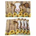 thumbnail image 1 of Farmhouse Cow Placemats Set of 6, Vintage Country Sunflower Brown Wood Placemats for Dining Table, Place Mats for Kitchen Tabletop, Waterproof Wipeable Dining Table Mats Set, 1 of 9