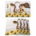 thumbnail image 1 of Farmhouse Cow Placemats Set of 6, Vintage Country Sunflower Gray Wood Placemats for Dining Table, Place Mats for Kitchen Tabletop, Waterproof Wipeable Dining Table Mats Set, 1 of 9