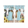 thumbnail image 1 of Farmhouse Cow Sheer Curtains 39 Inch Length 2 Panels Set for Living Room/Bedroom, Cabin Sunflowers Animals Blue Wooden Grain Kitchen Curtains Grommet Semi-Sheer Curtains Window Treatments 27.5"x39"x2, 1 of 7