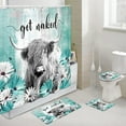 thumbnail image 1 of Farmhouse Cow Shower Curtain Sets, Grey Funny Highland Cow Western Bathroom Sets with Shower Curtain and Rugs,Bathroom Decor Rug Toilet Lid Cover and Non-Slip U Shape Mat, Waterproof Shower Curtain, 1 of 4