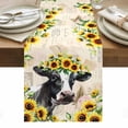 thumbnail image 1 of Farmhouse Cow Table Runner - 36 Inch Long, Kitchen Dining Table Runner Dresser Scarves, Pastoral Vintage Sunflower Botanical Floral Farmhouse Decor for Coffee Tables Wedding Party Banquet, 1 of 8
