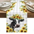 thumbnail image 1 of Farmhouse Cow Table Runner - 70 Inch Long, Kitchen Dining Table Runner Dresser Scarves, Pastoral Sunflower Botanical Gray Plaid Farmhouse Decor for Coffee Tables Wedding Party Banquet, 1 of 8