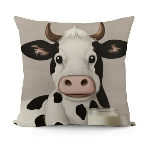 Farmhouse Cow Themed Pillowcase Decorations for Home Girl Room, Just A Girl Who Loves Cows Throw Pillow Cover ”, Cow Lover Girls Gifts