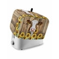 thumbnail image 1 of Farmhouse Cow Toaster Cover 2 Slice, Small Kitchen Appliance Covers, Vintage Country Sunflower Brown Wood Toaster Oven Cover with Loop, Bread Machine Cover Polyester Dust Cover Protection, 1 of 4