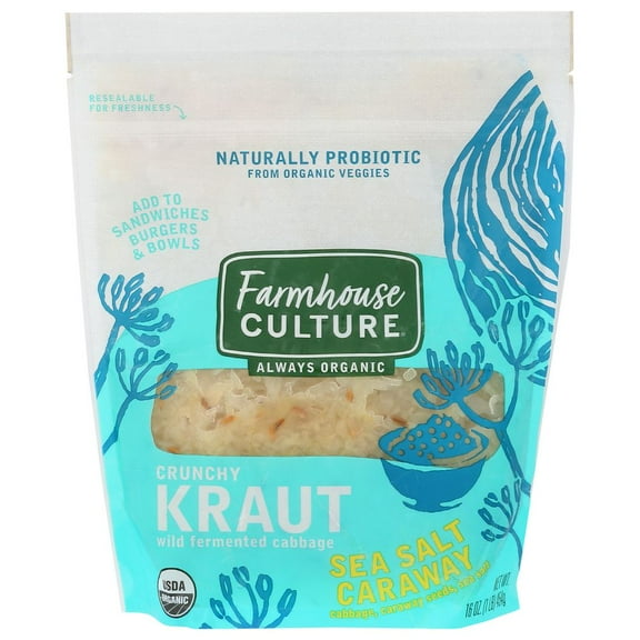 Farmhouse Culture Organic Classic Caraway Kraut, 16 Ounce -- 6 per Case.