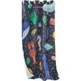thumbnail image 1 of Farmhouse Curtains for Window Treatments 84" Cute Cartoon of Sea Animals Vertical Blinds Door Curtains for Bedroom, 1 Panel, 1 of 7