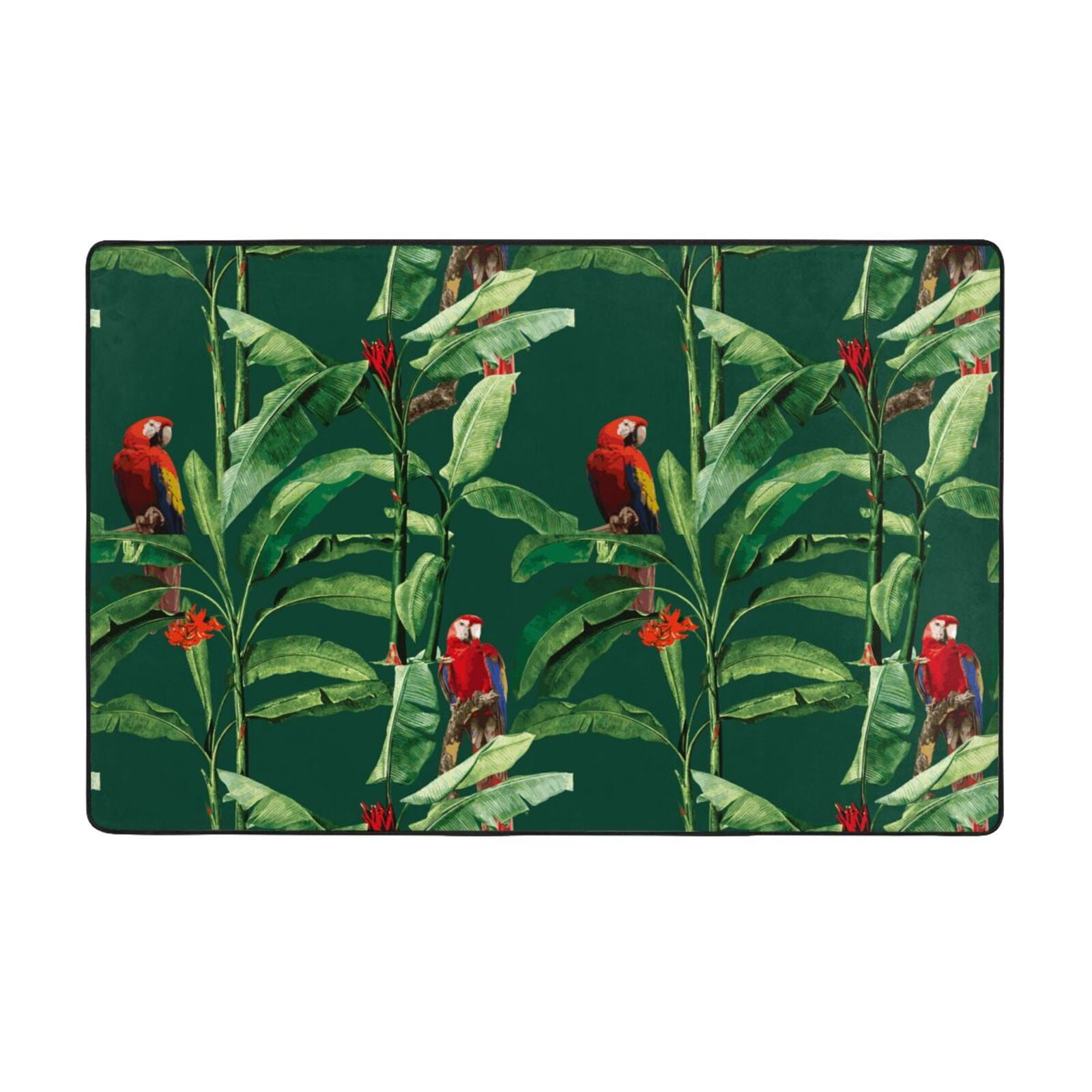 Parros Rugs Farmhouse Cute Parrot Banana Leaf Universal Door Mat Indoor Entrance ...