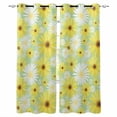 thumbnail image 1 of Farmhouse Daisy Blackout Curtains 45 Inches Long, Spring Watercolor Yellow White Floral Green Thermal Insulated Black Out Curtains, Small Darkening Window Curtain for Cafe Bedroom 42"x45" 2 Panels, 1 of 9