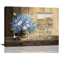 thumbnail image 1 of Farmhouse Daisy Decor Wall Art Rustic Daisy Butterfly Pictures Wall Decor Country Today I Choose Joy Canvas Prints Framed Artwork Paintings Home Decorations For Bathroom Bedroom Living Room 16"x12", 1 of 6