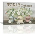 thumbnail image 1 of Farmhouse Daisy Flower Bathroom Decor Wall Art Rustic Hummingbird Today I Choose Floral Inspirational Pictures Wall Decor Canvas Painting Prints Artwork Home Decorations Framed for Bedroom 16"x12", 1 of 6