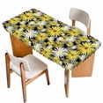 thumbnail image 1 of Farmhouse Daisy Table Cloths for 5 Foot Rectangle Tables, Spring Watercolor Yellow White Floral Patio Waterproof Elastic Fitted Tablecloths, Washable Rectangular Table Cover for Camping, 1 of 8