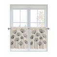 thumbnail image 1 of Farmhouse Dandelion 2 Panel Kitchen Curtains for Small Windows, Spring Modern Country Flower Black Beige Bathroom Tier Curtain, Short Window Treatment for Bedroom/Living Room 55"x24", 1 of 6
